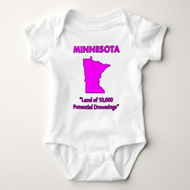 Body Para Bebê Minnesota - Terra de 10.000 Afogamentos Potenciais (Frente)