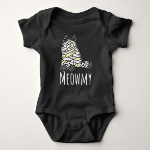Body Para Bebê Miowmy Mummy Cat - Engraçado Pet Halloween