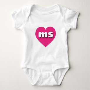 Body Para Bebê Mississípi Coração Rosa - Amor