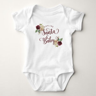 Body Para Bebê Mistletoe Manor Floral de Natal Santa Bebê Menina