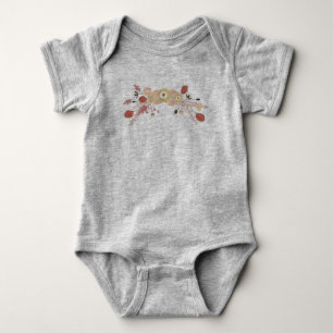 Body Para Bebê Mistura Floral Branca Verde Branca