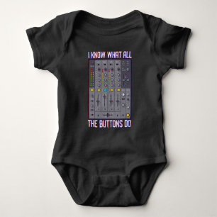Body Para Bebê Misturador de Botões Disco Techno DJ Engraçado