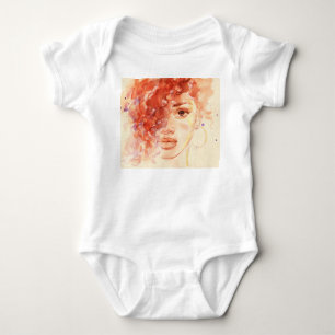 Body Para Bebê Moda afro-americana, ilustração em aquarela.