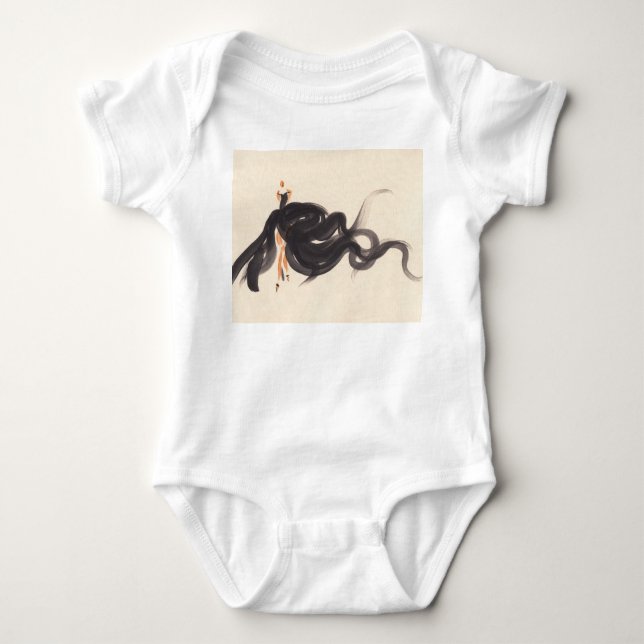 Body Para Bebê Moda Elegante: Dama em Aquarela (Frente)