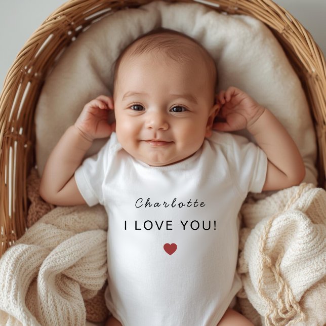Body Para Bebê Modern Personalized Valentine Baby Bodysuit (Criador carregado)