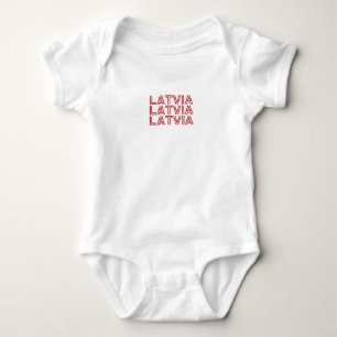 Body Para Bebê Moderna Letónia País de Bandeira Latviano Souvenir