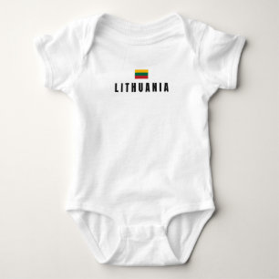 Body Para Bebê Moderna Lituânia Lietuva País Bandeira Souvenir