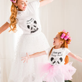 Body Para Bebê Moderno Eu Te Amo Muito Panda Preta E Branca