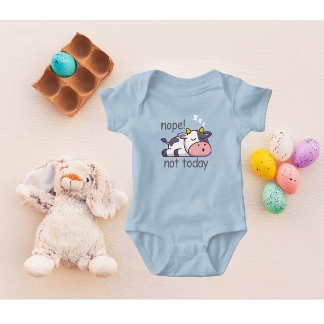 Body Para Bebê Moderno Não Hoje Dormindo Cinza De Vaca Texto Colo (nope not today kids baby bodysuit )