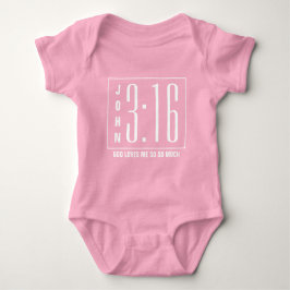 Body Para Bebê Moderno rosa John 3:16 cristão