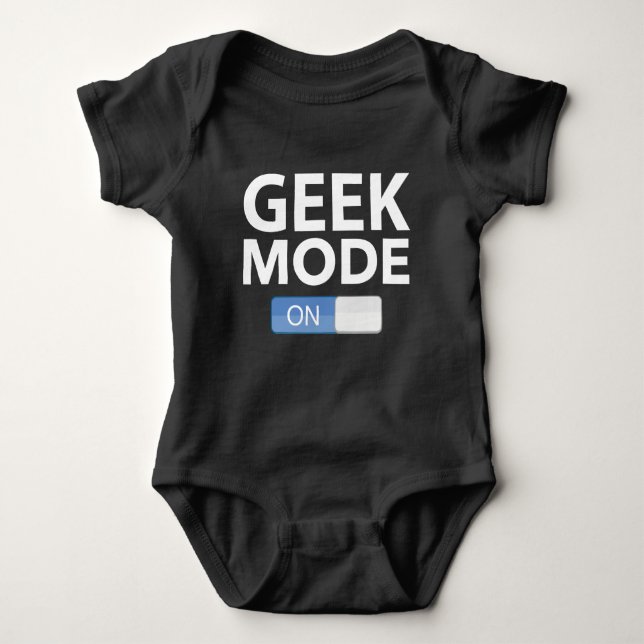 Body Para Bebê Modo de geek Ligado (Frente)