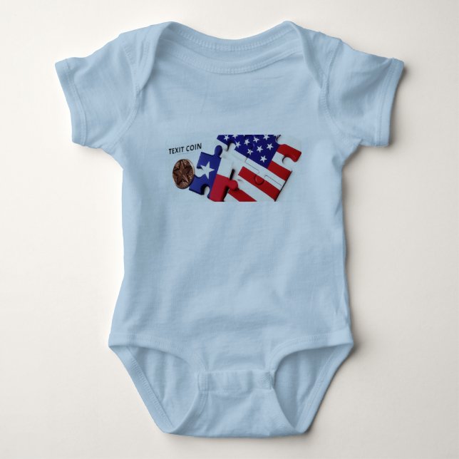 Body Para Bebê Moeda TeXit Bebê Azul (Frente)