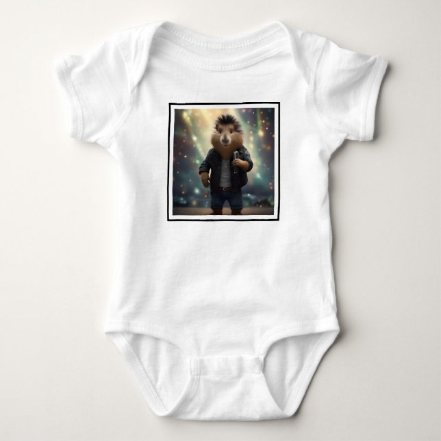 Body Para Bebê "Mohawk Capybara: Aproximando o rio!" (Frente)