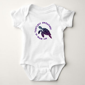 Body Para Bebê MOM de Tartaruga Roxa