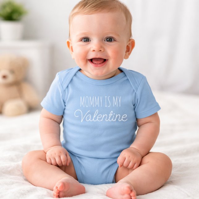 Body Para Bebê Mommy is my Valentine (Criador carregado)