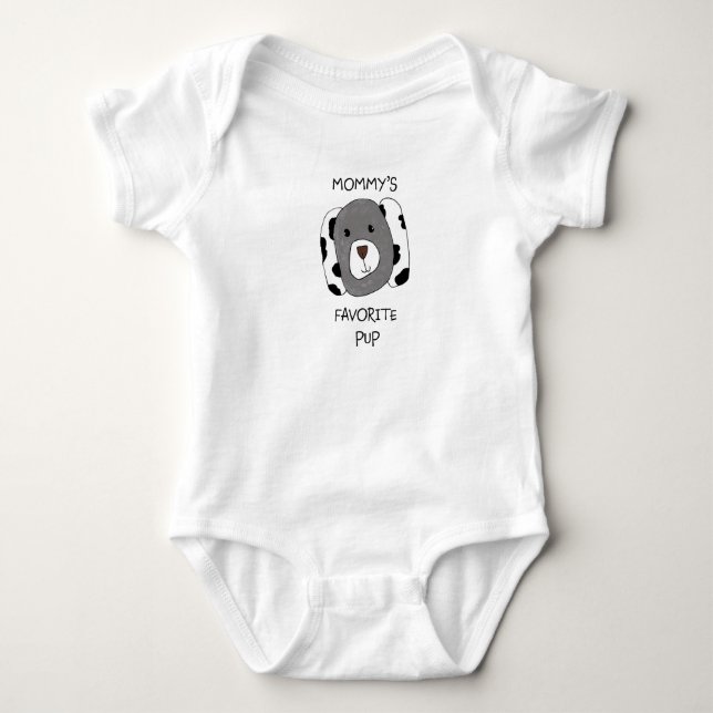 Body Para Bebê "Mommy's Favorite Pup" Baby Shirt (Frente)