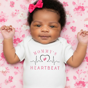 Body Para Bebê Monitor de Batimentos Cardíacos da Mamãe Rosa Chur