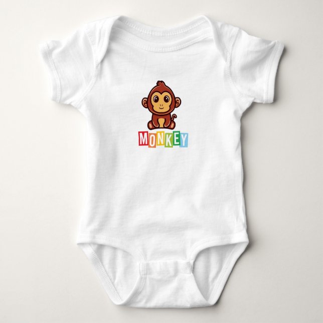 Body Para Bebê Monkey Baby Jersey - Bodô (Frente)
