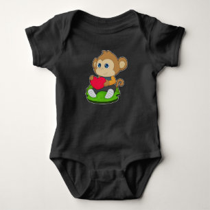 Body Para Bebê Monkey Heart Balloon