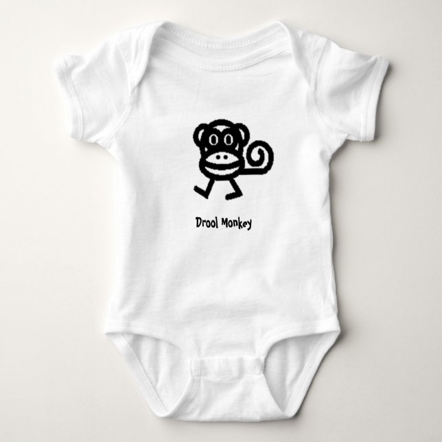 Body Para Bebê monkey.jpg, macaco do Drool (Frente)