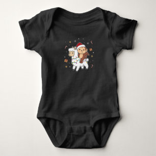 Body Para Bebê Monkey Lama Natal - Animais de inverno