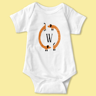 Body Para Bebê Monograma de Enchimento Engraçado