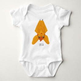 Body Para Bebê Monograma de Nome de Morcego Laranja Adorável