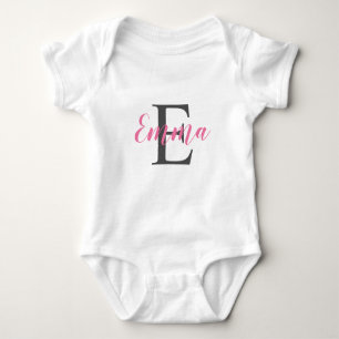 Body Para Bebê Monograma de Nome Personalizado