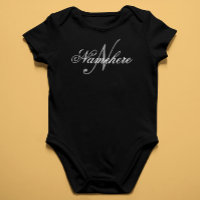 Monograma de Nome Personalizado Preto e Branco ÚNi