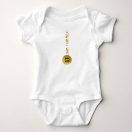 Body Para Bebê Monograma Dourado e negro elegante
