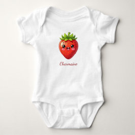 Body Para Bebê Monograma morango kawaii fofo