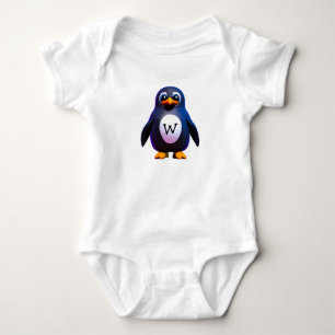 Body Para Bebê Monograma Penguin