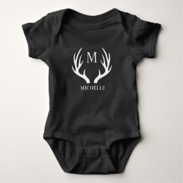 Body Para Bebê Monograma Personalizado com Preto-Branco-Cerveja-A