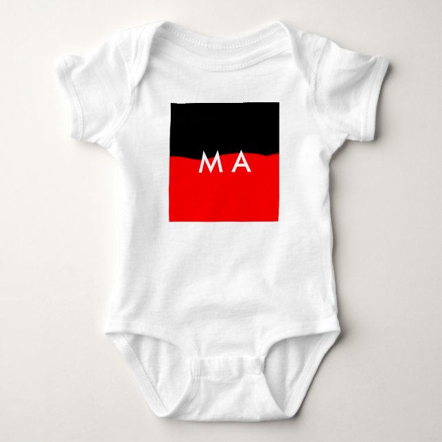 Body Para Bebê Monograma simples adicione a letra do seu nome hom (Frente)
