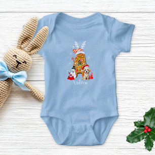 Body Para Bebê Monogramas Papais noeis de Natal Gingerpão - Letra
