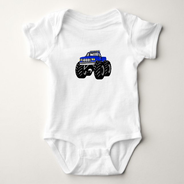Body Para Bebê Monster truck azul (Frente)