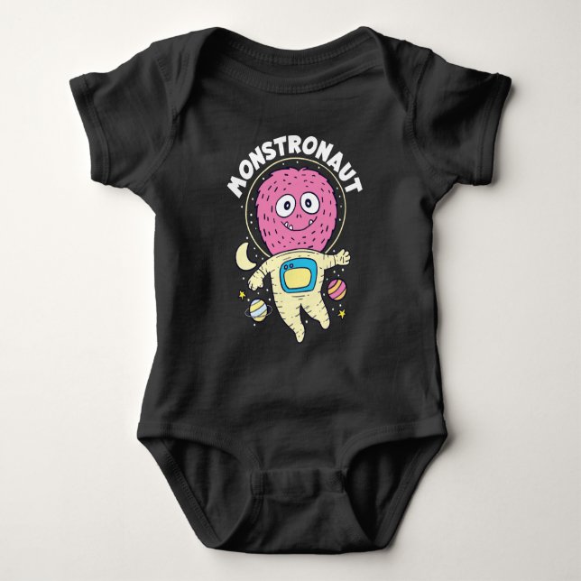 Body Para Bebê Monstro de astronauta  (Frente)