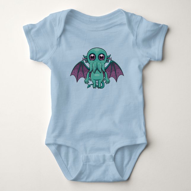 Body Para Bebê Monstro de Cthulhu, Bebê Cento (Frente)