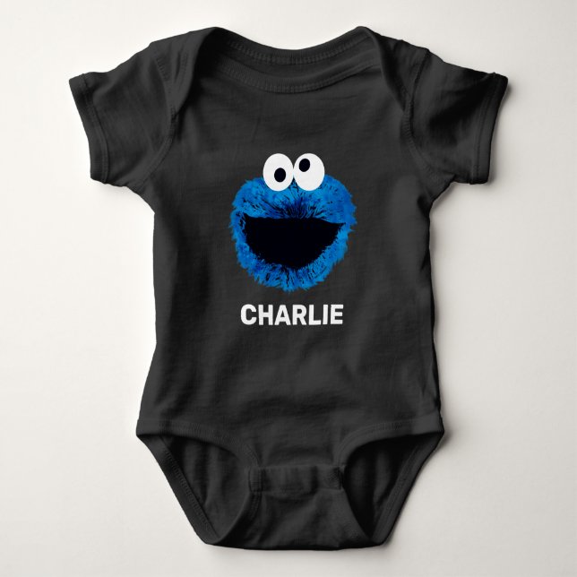Body Para Bebê Monstro dos Biscoitos Personalizado | Tendência Aq (Frente)