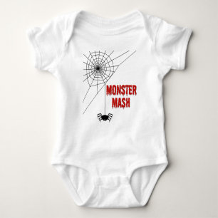 Body Para Bebê Monstro Mash Halloween Teia de Aranha