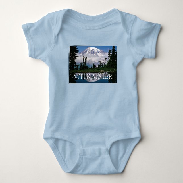 Body Para Bebê Monte Rainier | Reflexo em uma lagoa da montanha (Frente)