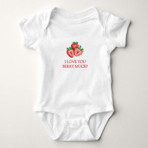 Body Para Bebê Morango Eu Te Amo Muito