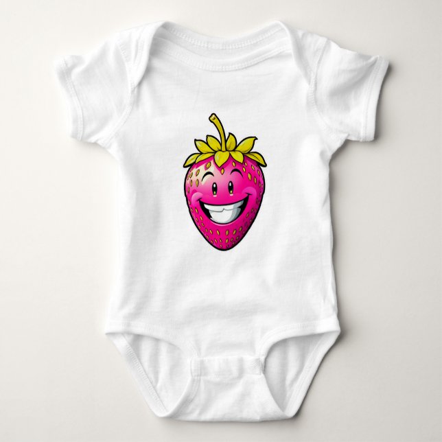 Body Para Bebê Morango Rosa (Frente)