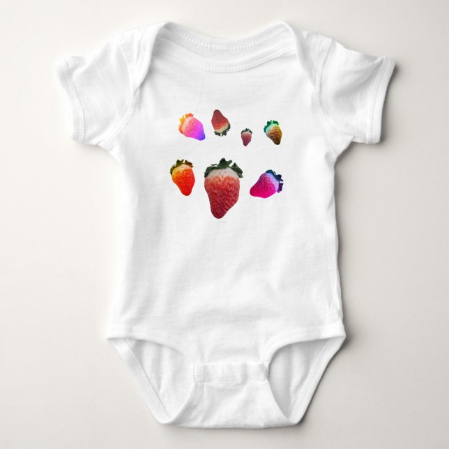 Body Para Bebê "Morangos" bebê com uma só peça (Frente)