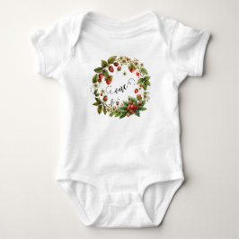 Body Para Bebê Morangos Personalizados para uma Punição - Um ano 