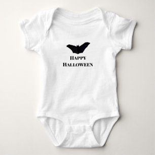 Body Para Bebê Morcego preto feliz Halloween adicionar texto nome