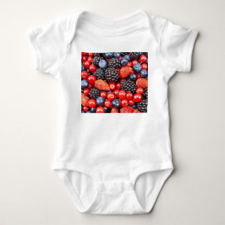 Body Para Bebê Mosaico de Fundo Fresco de Frutas Vermelhas