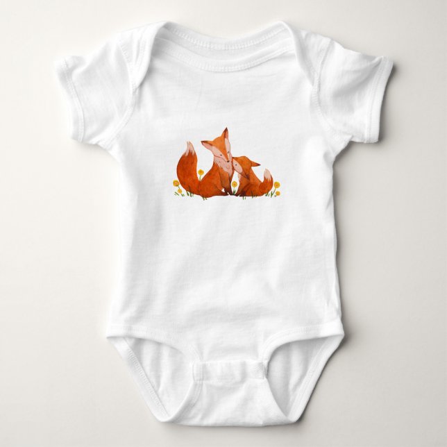 Body Para Bebê MOther Fox and Baby (Frente)