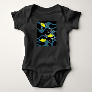 Body Para Bebê Motifs De Peixes De Aquário Coloridos