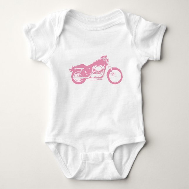 Body Para Bebê Motociclo Rosa (Frente)